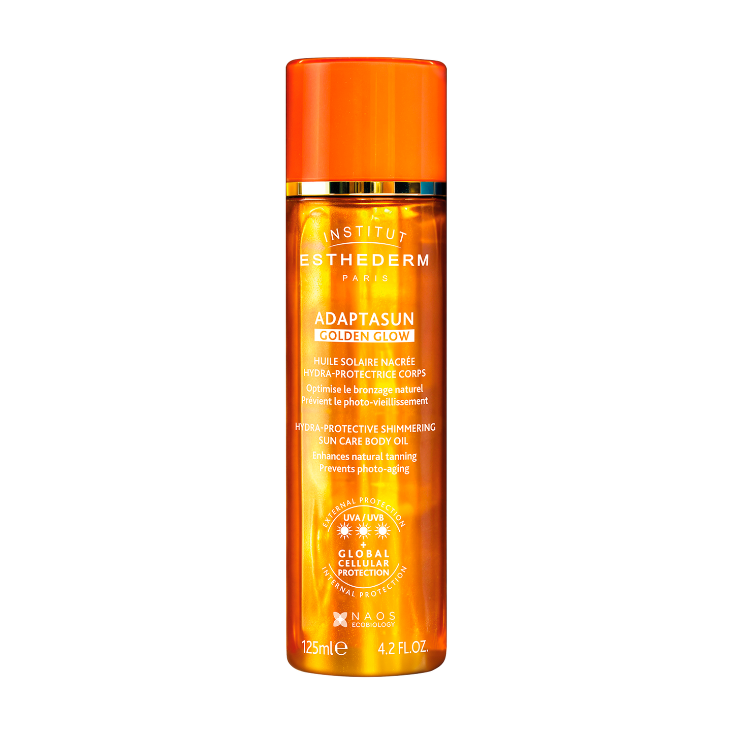 Захисна олія з шимером “Golden Glow”*** (максимальний рівень захисту)/ ADAPTASUN GOLDEN GLOW HYDRA-PROTECTIVE SHIMMERING SUN CARE BODY OIL Institut Esthederm, 125 мл