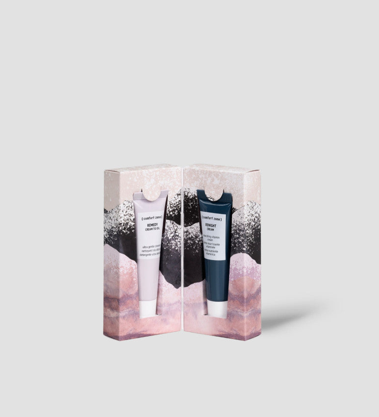 Cleanse&nourish kit / набір (очищуючий крем-олія для обличчя Remedy 15мл, нічний живильний вітамінний
крем Renight 15мл) ComfortZone