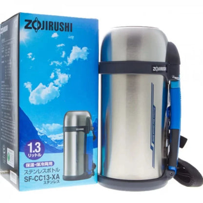 Термос Zojirushi SF-CС15ХA 1.5л сталевий (складана ручка + ремінець) Steel