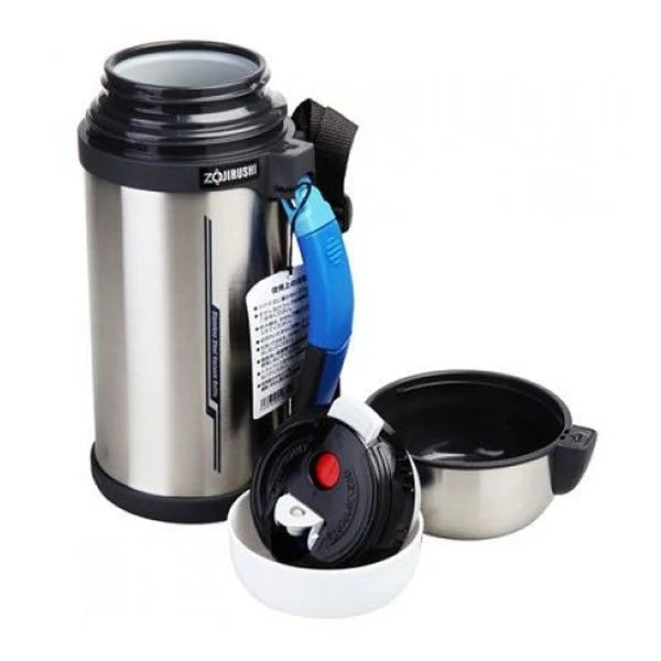 Термос Zojirushi SF-CС13ХA 1.3л сталевий (складана ручка + ремінець) Steel