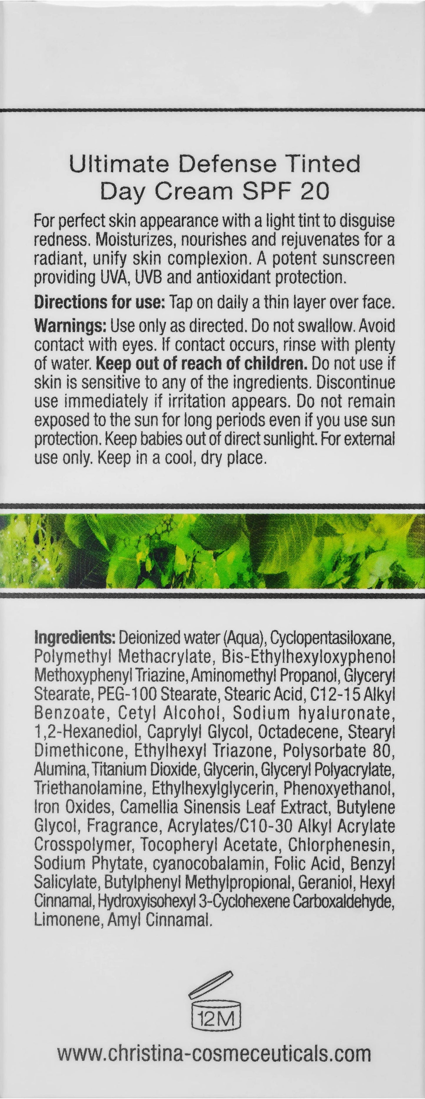 Денний крем «Абсолютний Захист» SPF 20 з тоном Christina Bio Phyto Ultimate Defense Tinted Day Cream SPF 20, 75 мл