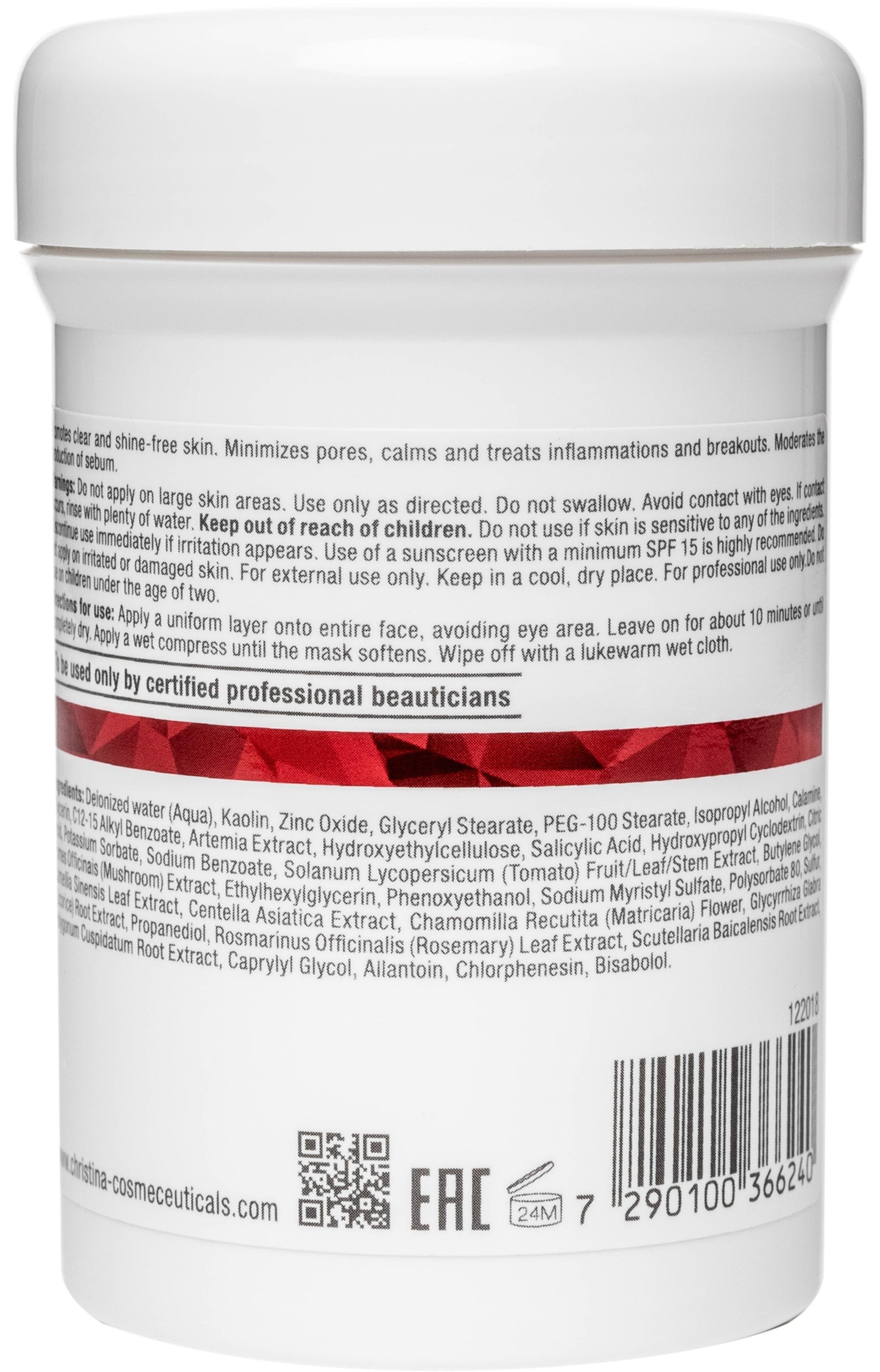 Стягувальна та регулювальна маска (крок 6) Christina Comodex Astringe & Regulate Mask, 250 мл