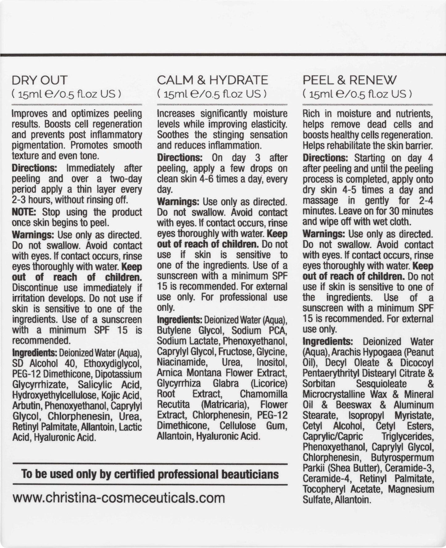 Набір для догляду за шкірою після пілінгу (3 засоби) Christina Rose De Mer Post-Peel Kit