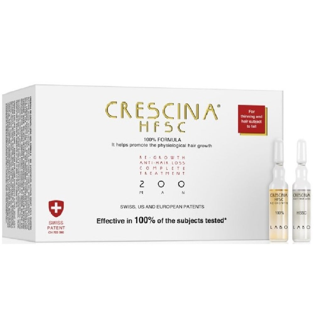 Crescina HFSC Transdermic Complete Treatment - Засіб косметичний для догляду за волоссям і відновлення росту волосся та проти випадіння для чоловіків Crescina HFSC Transdermic Complete Treatment