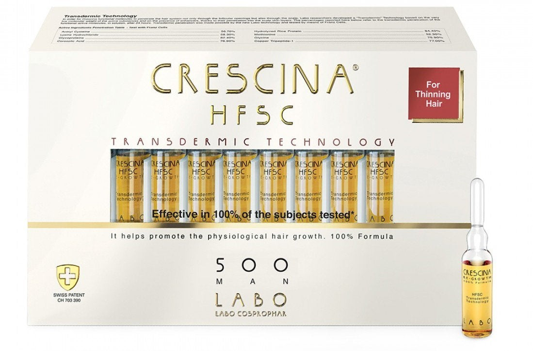 Crescina HFSC Transdermic - Засіб косметичний для догляду за волоссям та відновлення росту волосся для чоловіків Crescina HFSC Transdermic